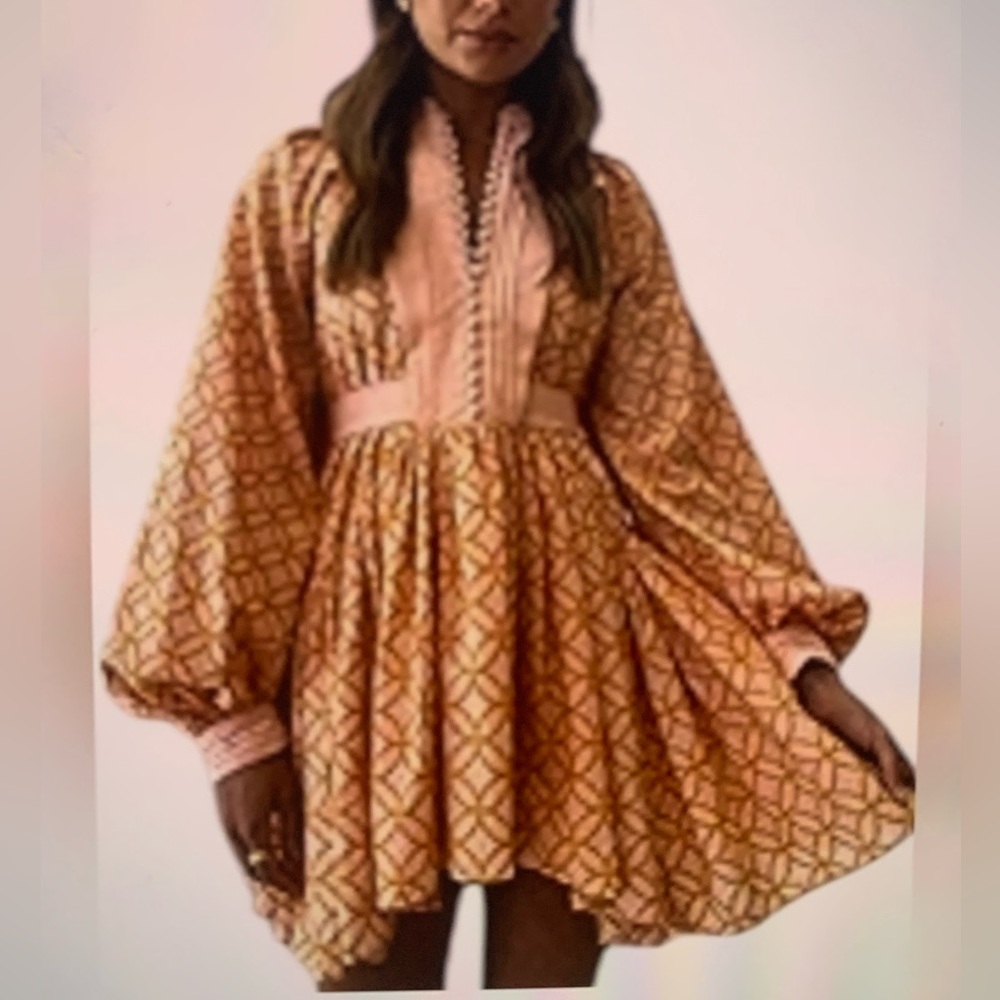 Roill Women A-Line Lace Loose.
Baroque Button Down Long Sleeve
Dressss.
